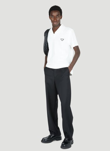 毛圈布徽标贴饰 Polo 衫 Prada 毛圈布徽标贴饰 Polo 衫 白色 pra0153008