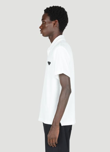 毛圈布徽标贴饰 Polo 衫 Prada 毛圈布徽标贴饰 Polo 衫 白色 pra0153008