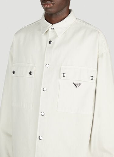 Camicie 徽标铭牌衬衫 Prada Camicie 徽标铭牌衬衫 米色 pra0153012