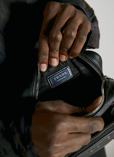 Leather Shoulder Bag With Pouch Prada Leather Shoulder Bag With Pouch Black pra0153024