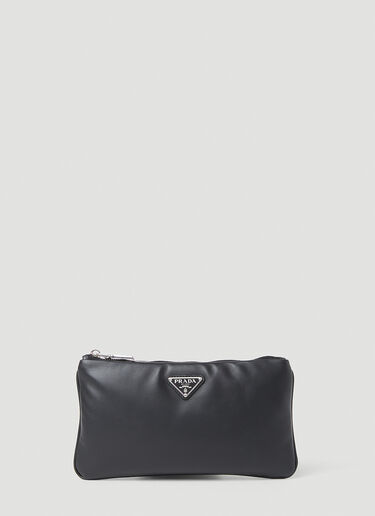 Prada Triangle Plaque Pouch Wallet Black pra0153028