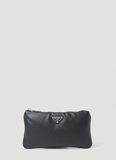 Triangle Plaque Pouch Wallet Prada Triangle Plaque Pouch Wallet Black pra0153028