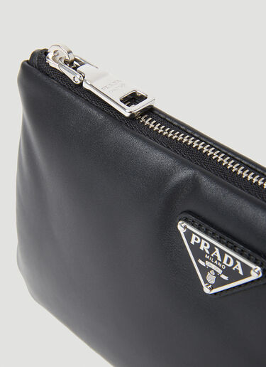 Prada Triangle Plaque Pouch Wallet Black pra0153028