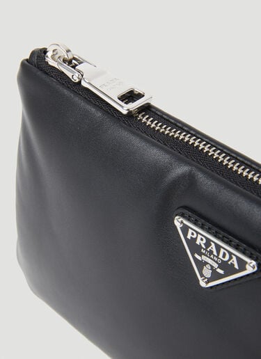 Triangle Plaque Pouch Wallet Prada Triangle Plaque Pouch Wallet Black pra0153028