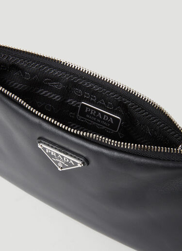 Triangle Plaque Pouch Wallet Prada Triangle Plaque Pouch Wallet Black pra0153028
