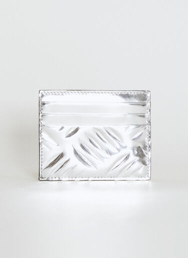 Prada 디보싱 로고 메탈릭 카드홀더 실버 pra0154016