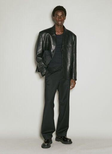 Pebbled Leather Blazer Prada Pebbled Leather Blazer Black pra0155003