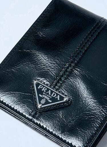 徽标铭牌皮革钱夹 Prada 徽标铭牌皮革钱夹 黑色 pra0159044