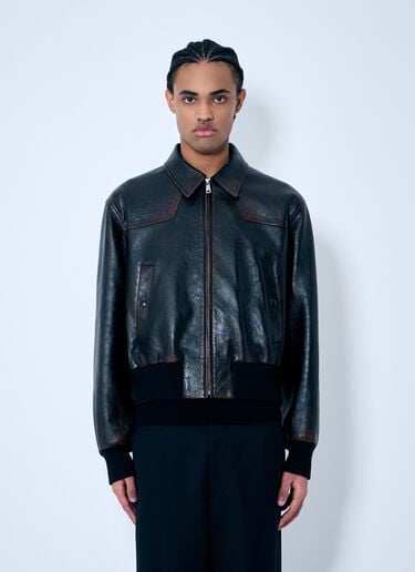 Leather Bomber Jacket Prada Leather Bomber Jacket Black pra0160001