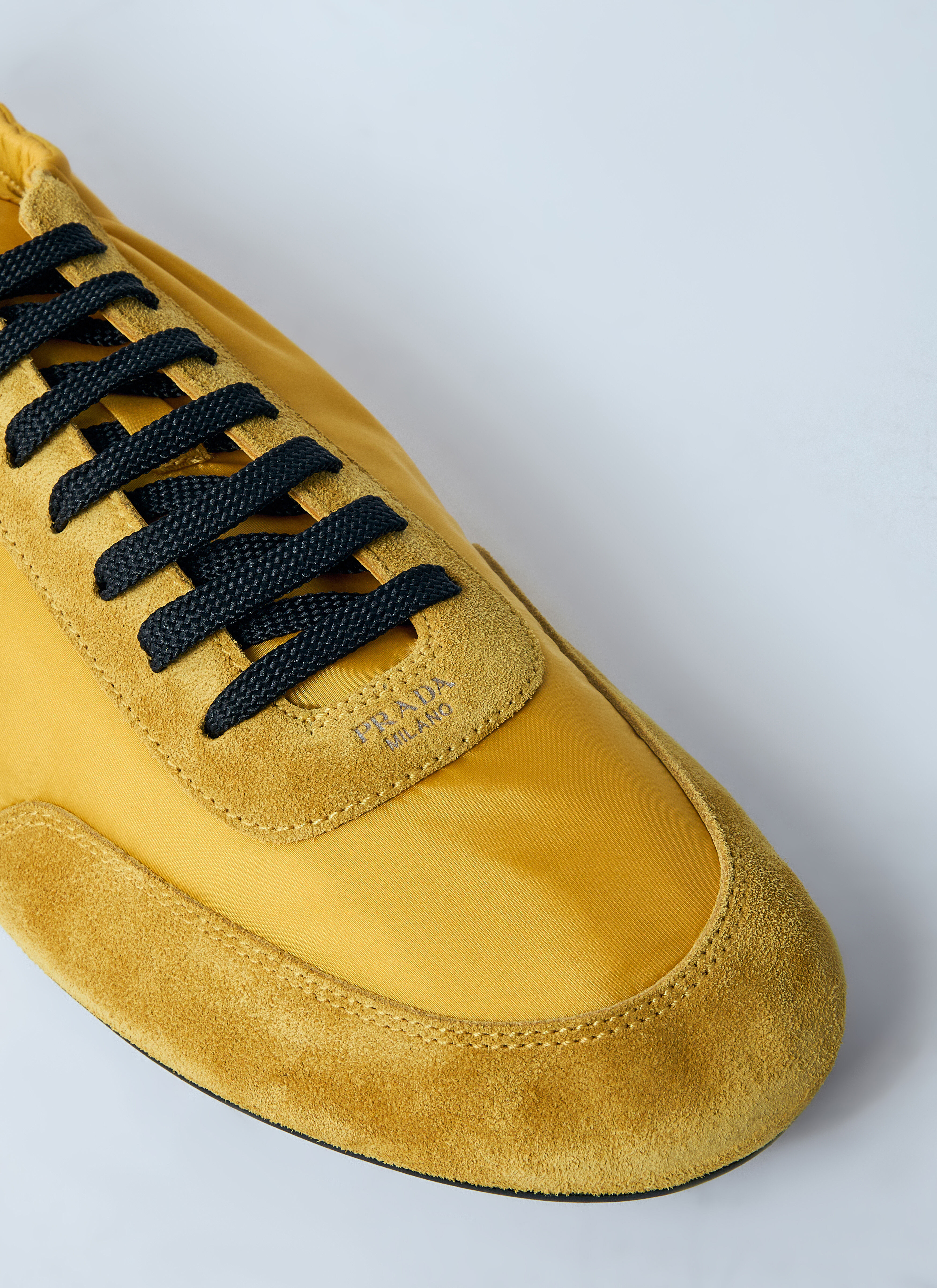 Prada Men's' Collapse Re-Nylon And Suede Sneakers in Brown