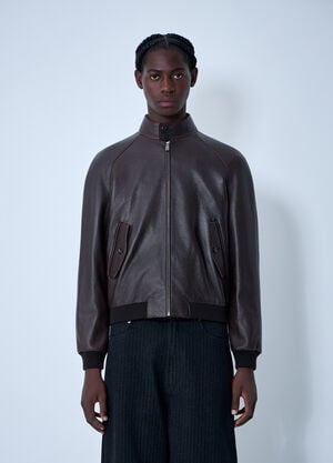 Prada Leather Jacket Brown pra0162001