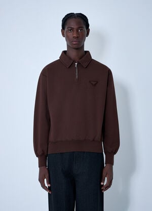 Prada Logo Motif Sweatshirt Brown pra0162002
