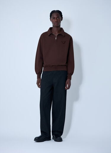 Prada Logo Motif Sweatshirt Brown pra0162002