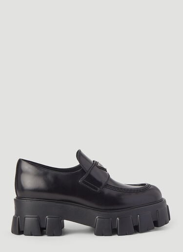 Monolith Platform Leather Loafers Prada Monolith Platform Leather Loafers Black pra0245013