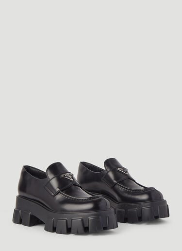 Monolith Platform Leather Loafers Prada Monolith Platform Leather Loafers Black pra0245013