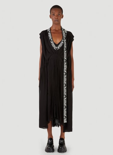 Prada 자카드 패널 드레스 블랙 pra0246005