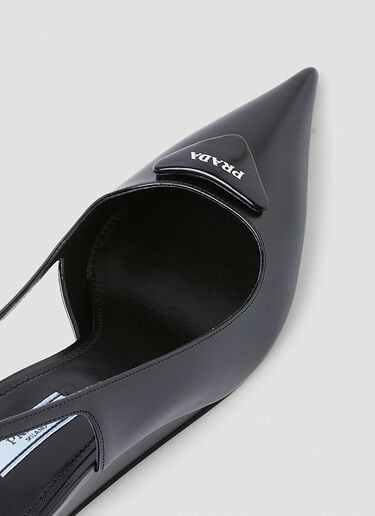 Prada 브러쉬드 가죽 싱백 펌프스 블랙 pra0248060