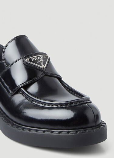 Logo Plaque Loafers Prada Logo Plaque Loafers Black pra0248067