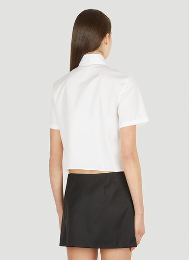 Logo Plaque Cropped Shirt Prada Logo Plaque Cropped Shirt White pra0252003