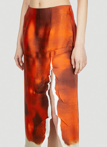Watercolour Split Skirt Prada Watercolour Split Skirt Orange pra0252053