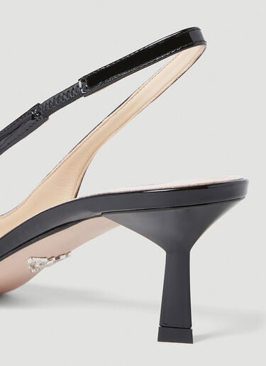 Patent Slingback Kitten Heels Prada Patent Slingback Kitten Heels Black pra0253008