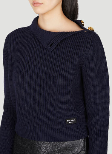 Prada 针织 Polo 领运动衫 蓝色 pra0254014