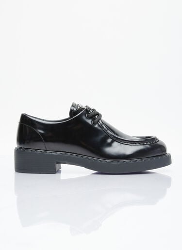 磨砂皮革系带鞋 Prada 磨砂皮革系带鞋 黑色 pra0254025