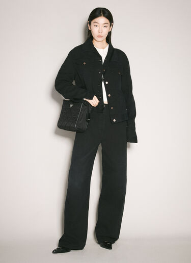 Prada 미디엄 심볼 자수 핸드백 블랙 pra0254032