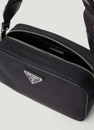 Prada Logo Plaque Shoulder Bag Black pra0254034