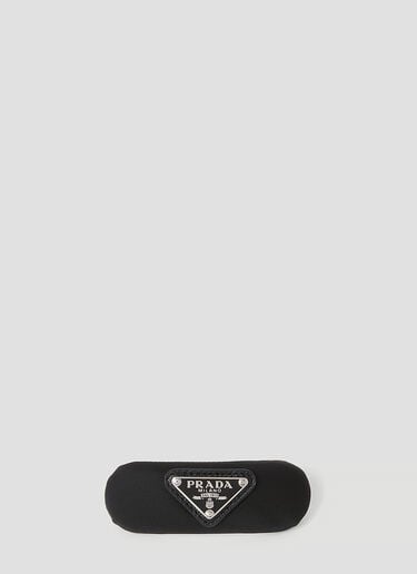 Prada 트라이앵글 로고 헤어 클립 블랙 pra0254035