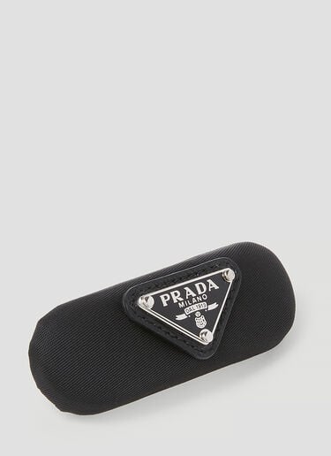 Prada 트라이앵글 로고 헤어 클립 블랙 pra0254035