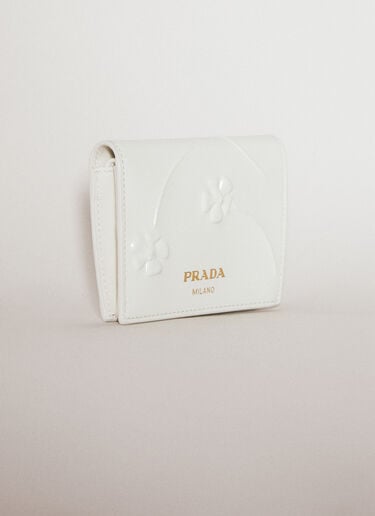 Flower Embossed Bi-Fold Wallet Prada Flower Embossed Bi-Fold Wallet White pra0254053