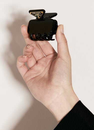 Logo Plaque Claw Clip Prada Logo Plaque Claw Clip Black pra0255018