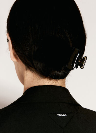 Logo Plaque Claw Clip Prada Logo Plaque Claw Clip Black pra0255018