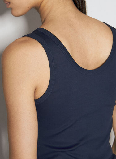 Logo Plaque Tank Top Prada Logo Plaque Tank Top Navy pra0256007