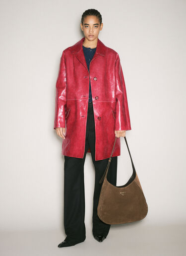Prada 스웨이드 크로스바디 백 브라운 pra0258040
