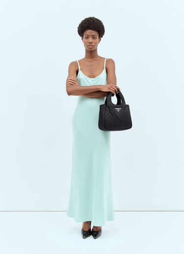 Prada 小号再生尼龙衬垫手提包 黑色 pra0258049