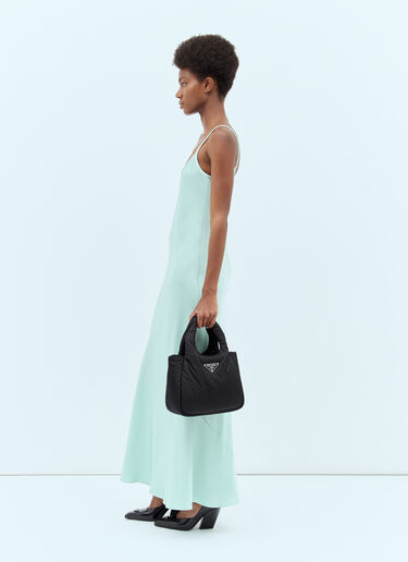 Prada 小号再生尼龙衬垫手提包 黑色 pra0258049