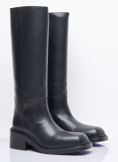 Prada Leather Knee-High Boots Black pra0258060