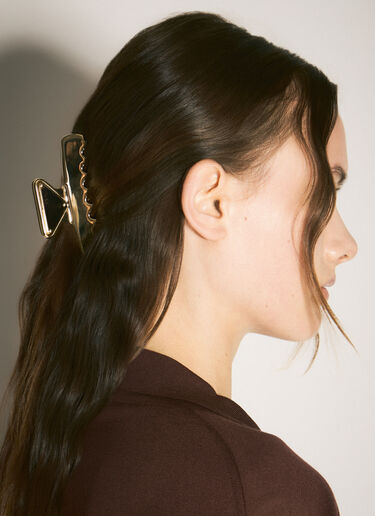 Logo Plaque Metal Hair Clip Prada Logo Plaque Metal Hair Clip Gold pra0258062