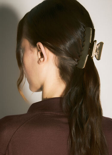 Logo Plaque Metal Hair Clip Prada Logo Plaque Metal Hair Clip Gold pra0258062
