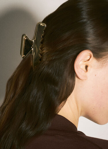 Logo Plaque Metal Hair Clip Prada Logo Plaque Metal Hair Clip Gold pra0258062