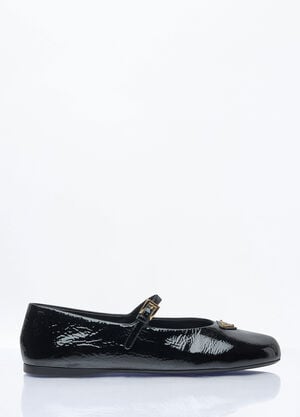 Prada Vernice Ballerina Flats Black pra0259001