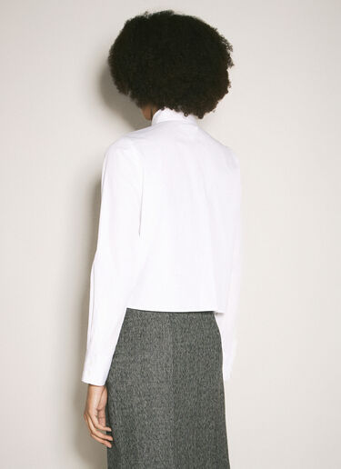 Prada Embroidered Poplin Shirt White pra0259014