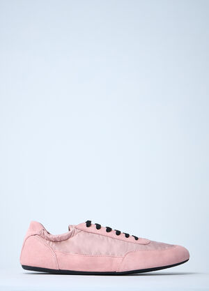 Prada Collapse Re-Nylon And Suede Sneakers Pink pra0262007