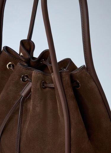 Suede Logo Plaque Handbag Prada Suede Logo Plaque Handbag Brown pra0262018