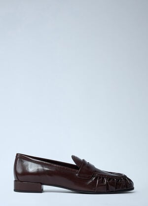 Prada Leather Loafers Brown pra0262050