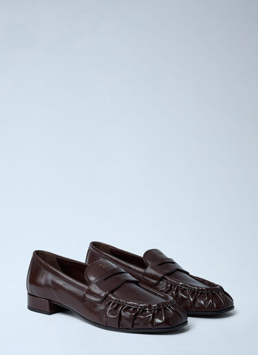 Prada Leather Loafers Brown pra0262050