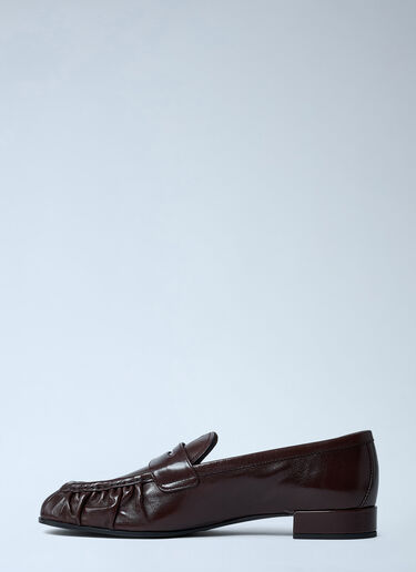 Prada Leather Loafers Brown pra0262050