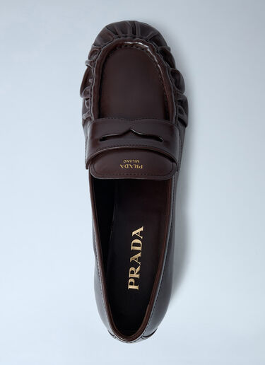 Prada Leather Loafers Brown pra0262050